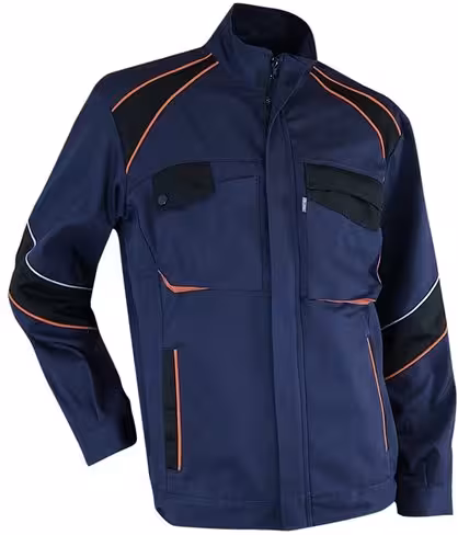 Blouson zéro métal Houe - Lebeurre - 60 % coton 40 % polyester - taille 6 - marine / noir / orange - 280 g/m2