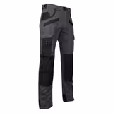 Pantalon multipoche - Argile - Lebeurre - 60 % coton 40 % polyester - gris nuit / noir - 300 g/m2 - taille au choix