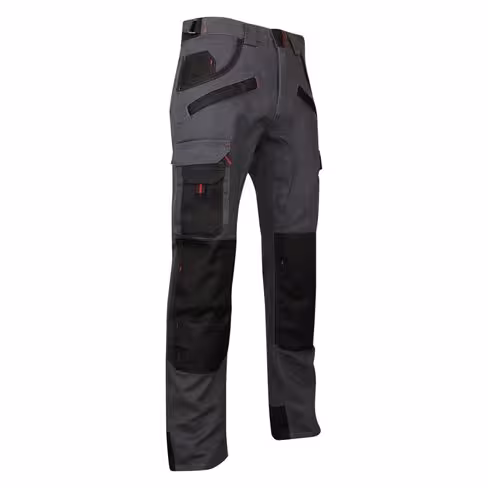 Pantalon multipoche - Argile - Lebeurre - 60 % coton 40 % polyester - taille 42 - gris nuit / noir - 300 g/m2