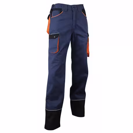 Pantalon zéro métal Herse - Lebeurre - 60 % coton 40 % polyester - taille 48 - marine / noir / orange - 280 g/m2
