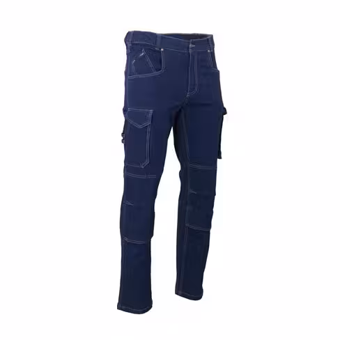 Jean multipoche Baril - Lebeurre - denim stretch - taille 48 - bleu denim - 407 g/m2