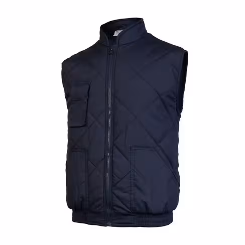 Gilet de froid sans manches Siberia - France Sécurité - 65 % polyester 35 % coton matelassé - taille 3XL - marine