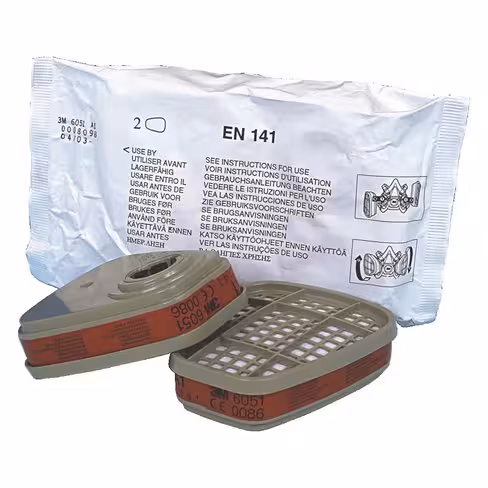 Filtre antigaz et vapeurs - A1 - 6051 - 3M - lot de 2 - pour masque 3M série 6000 6500 et 7000