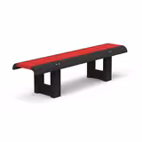 Banquette public Osaka - lattes plastique recyclé - l. 180 cm - pieds noir - coloris Pigmentek