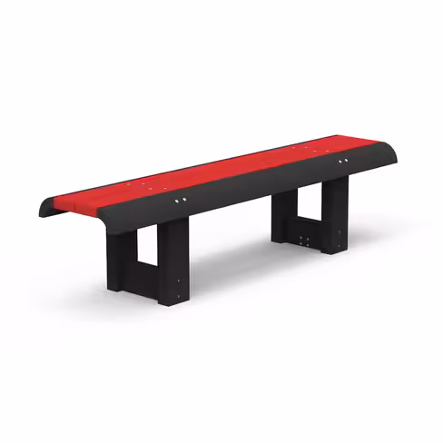 Banquette public Osaka - lattes plastique recyclé - l. 180 cm - pieds noir - coloris Pigmentek