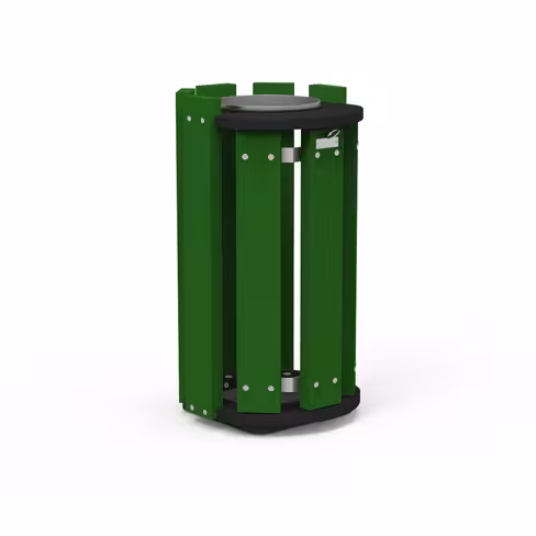 Corbeille porte-sac Forestière Origine - lattes plastique recyclé - sans couvercle - 100 l - coloris standard