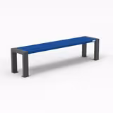 Banquette public Osmose Harmonie - lattes plastique recyclé - piétement acier - l. 198 cm - coloris Pigmentek