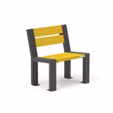 Chaise Osmose Harmonie - lattes plastique recyclé - piétement acier - l. 70 cm - coloris Pigmentek