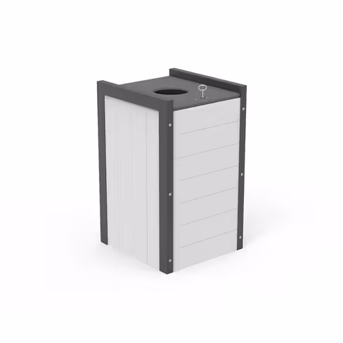 Corbeille de rue Harmonie - lattes plastique recyclé - structure acier - bac 70 l - coloris Pigmentek
