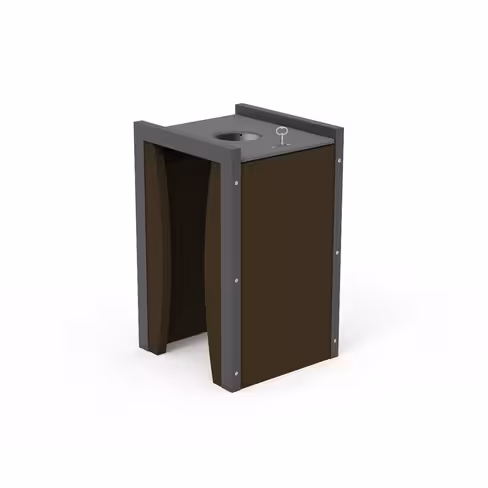 Corbeille porte-sac Osmose Harmonie - lattes plastique recyclé structure acier 100 l Vigipirate - coloris standard