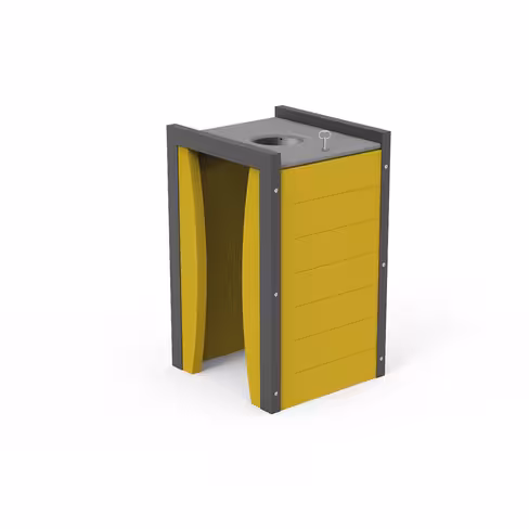 Corbeille porte-sac Osmose Harmonie - lattes plastique recyclé structure acier 100 l Vigipirate - coloris Pigmentek