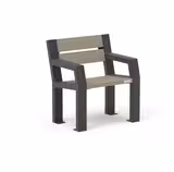 Fauteuil Harmonie - lattes plastique recyclé - piétement acier - l. 70 cm - coloris standard