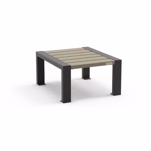 Table basse Osmose Harmonie - lattes plastique recyclé - piétement acier - rectangulaire l. 82 cm - coloris standard