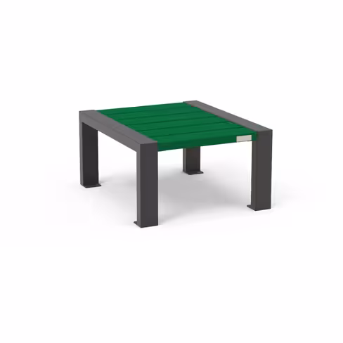 Table basse Osmose Harmonie - lattes plastique recyclé - piétement acier - rectangulaire l. 82 cm - coloris Pigmentek