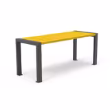 Table de pique-nique Osmose Harmonie - lattes plastique recyclé - piétement acier - l. 180 cm - coloris Pigmentek