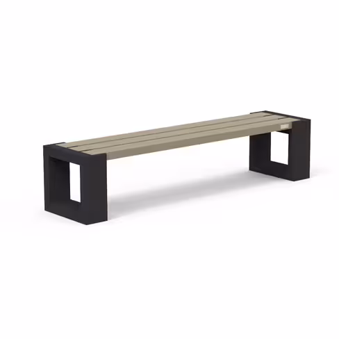 Banquette public Matrix Origine - lattes plastique recyclé - l. 194 cm - coloris standard