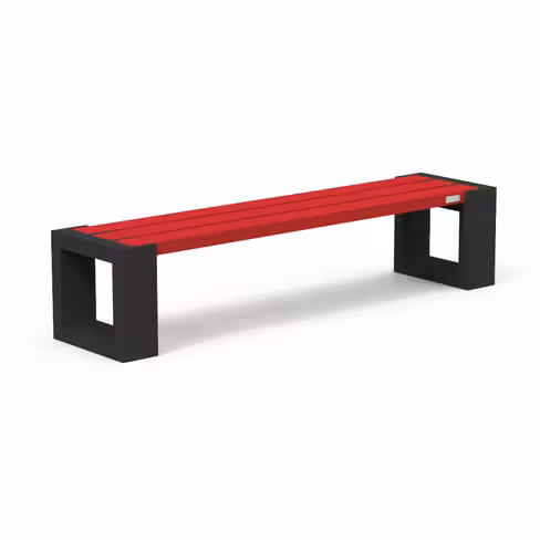 Banquette public Matrix Origine - lattes plastique recyclé - l. 194 cm - coloris Pigmentek