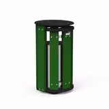 Corbeille de rue Forestière Origine - lattes plastique recyclé - bac 70 l - avec couvercle - coloris Pigmentek