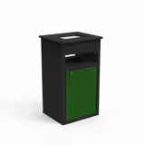 Corbeille de rue Origine - lattes plastique recyclé - cendrier 3 l - bac 70 l - coloris Pigmentek