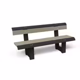 Banc public Osaka - lattes plastique recyclé - l. 180 cm - pieds noir - coloris standard