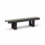 Banquette public Osaka - lattes plastique recyclé - l. 180 cm - pieds noir - coloris standard