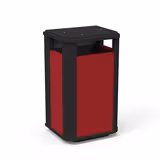 Corbeille de rue Osaka - lattes plastique recyclé - bords arrondis noirs - bac 70 l - coloris Pigmentek