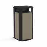 Corbeille de rue Osaka - lattes plastique recyclé - bords arrondis noirs - bac 100 l - coloris standard