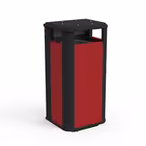 Corbeille de rue Osaka - lattes plastique recyclé - bords arrondis noirs - bac 100 l - coloris Pigmentek