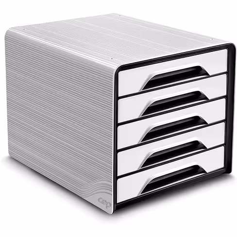 Module de classement 5 tiroirs Cep Smoove Gloss - gris