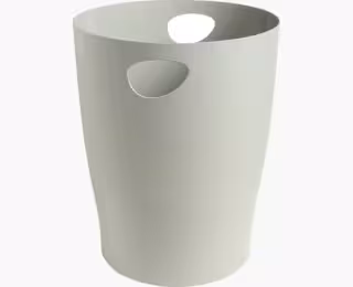 Corbeille à papier Exacompta Ecobin avec poignées - 15 l - Ø 26,3 x h. 33,5 cm - gris