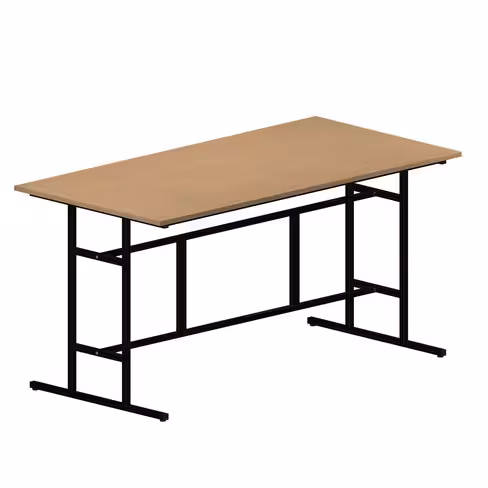 Table d'atelier 100 x 200 cm - h. 100 cm - piétement à dégagement latéral