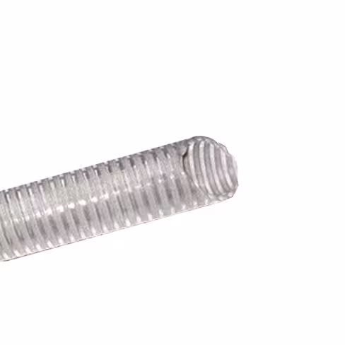 Tuyau d'aspiration semi rigide Opal translucide - 2 m DN 45 demi raccords symétriques - aluminium DN 40 DA 45 sertis