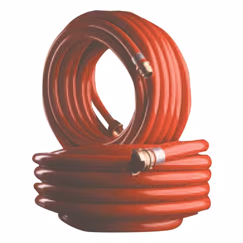 Flexible type A - tuyau refoulement P80 SP rouge NF 377 - 2 m DN25 demi raccords GFR mâle femelle DN20 bronze sertis
