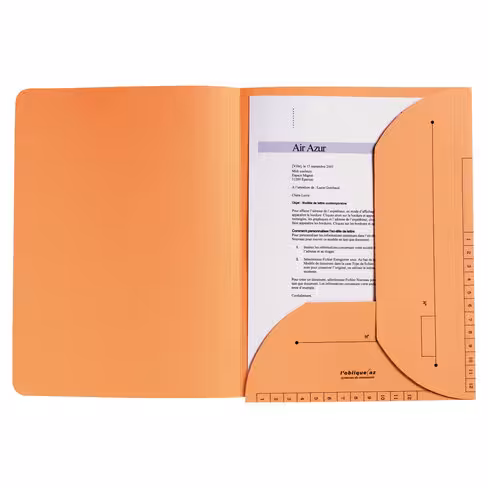 Chemise 2 rabats Elba L'Oblique AZ - 23,5 x 31,5 cm - orange - lot de 25