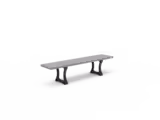 Banquette public Urbain - lattes plastique recyclé - piétement fonte - l. 180 cm - coloris standard