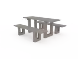 Ensemble table de pique-nique avec banquettes Londura - lattes plastique recyclé - l. 180 cm - coloris standard