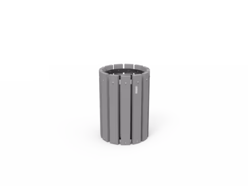 Corbeille de rue Saturne - lattes plastique recyclé - sans couvercle fermeture batteuse - bac 100 l - coloris standard