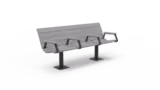 Banc public Major avec 4 accoudoirs - lattes plastique recyclé - piétement acier - l. 180 cm - coloris standard