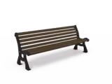 Banc public public Saturne - lattes plastique recyclé - piétement fonte - l. 197 cm - coloris standard