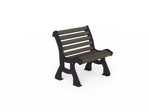 Chaise Saturne - lattes plastique recyclé - piétement fonte - l. 600 mm - coloris standard