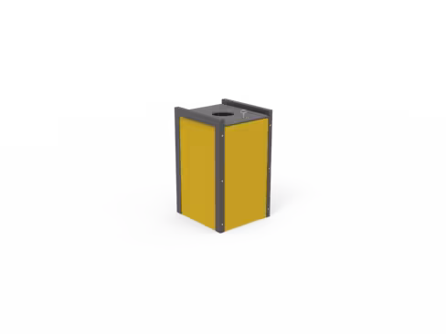 Corbeille porte-sac Harmonie - lattes plastique recyclé - structure acier - 100 l - coloris Pigmentek