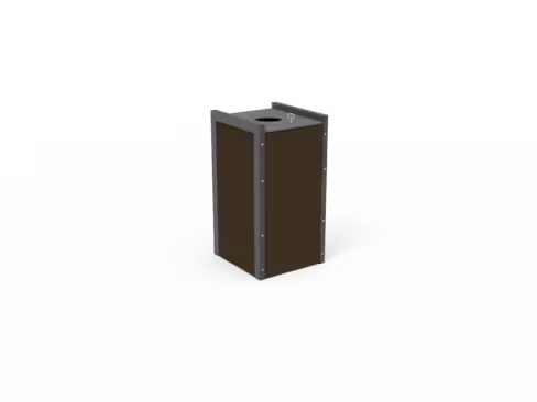 Corbeille de rue Harmonie - lattes plastique recyclé - structure acier - bac 100 l - coloris standard