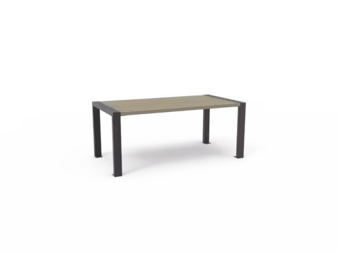 Table Harmonie PMR - lattes plastique recyclé - piétement acier - l. 198 cm - coloris standard