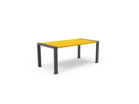 Table Harmonie PMR - lattes plastique recyclé - piétement acier - l. 180 cm - coloris Pigmentek