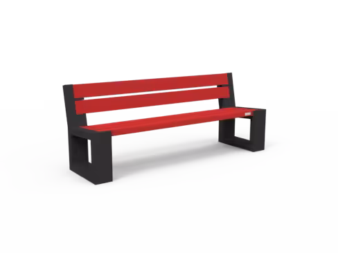 Banc public Matrix Origine - lattes plastique recyclé - l. 194 cm - coloris Pigmentek