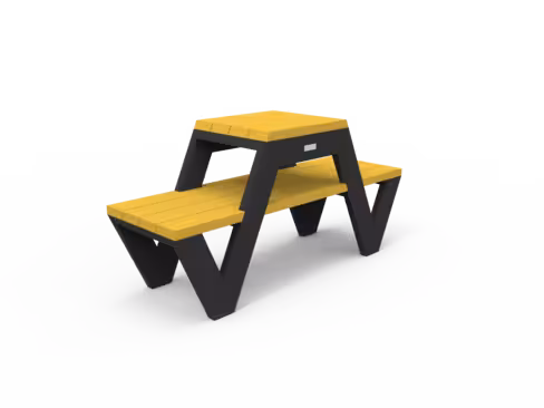 Table de pique nique Pointe - lattes plastique recyclé - l. 153 cm - 2 places - coloris Pigmentek