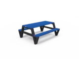 Table de pique nique Pointe - lattes plastique recyclé - l. 180 cm - pieds noir - coloris Pigmentek