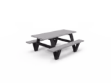 Table de pique nique Pointe - PMR - lattes plastique recyclé - l. 180 cm - pieds noir - coloris standard