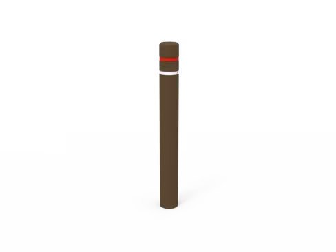 Borne de voirie ronde - lattes plastique recyclé - h. 60 cm - bandes réfléchissantes en option - coloris standard