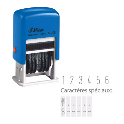 Tampon numéroteur encrage automatique Shiny S-309 - 6 bandes
